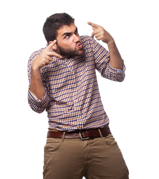 man success unhappy gesturing background