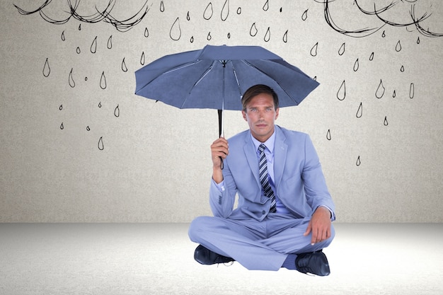 Man in suit and an umbrella