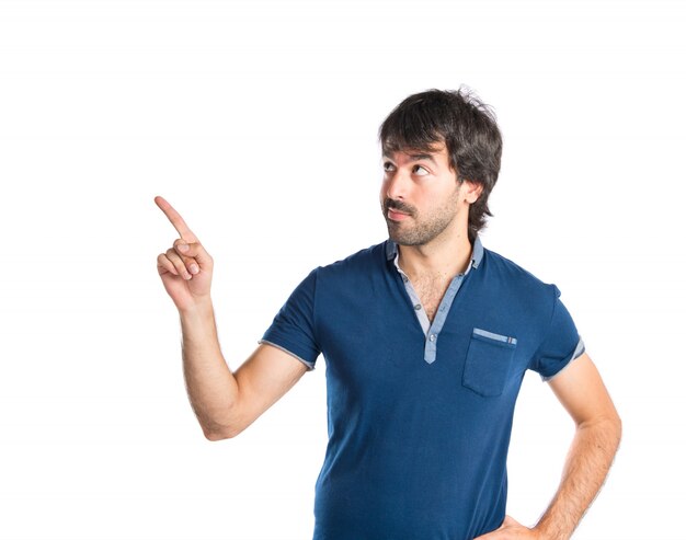 Man thinking over isolated white background