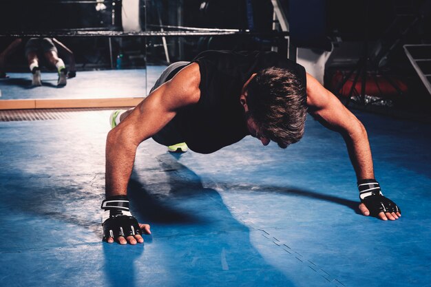 Man training in gym