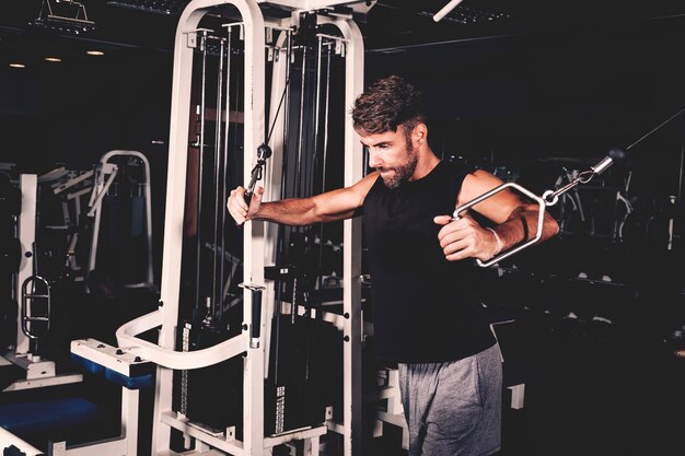 Man training in gym