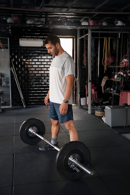 Man training in the gym