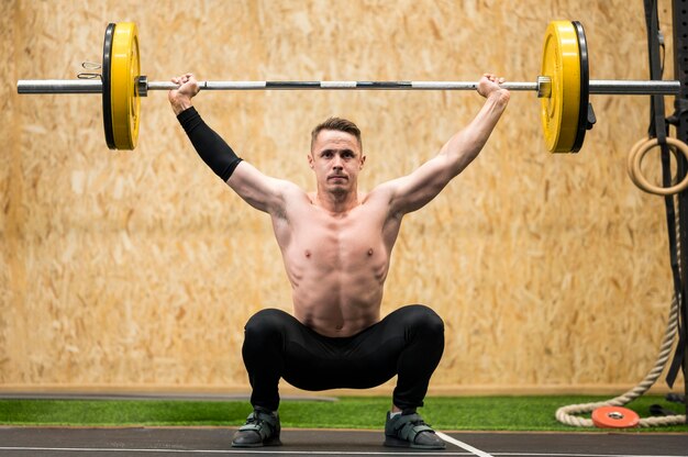 Man training with weightlifting