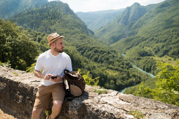 Man traveling alone in montenegro