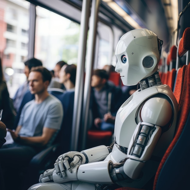 Man traveling with public transport