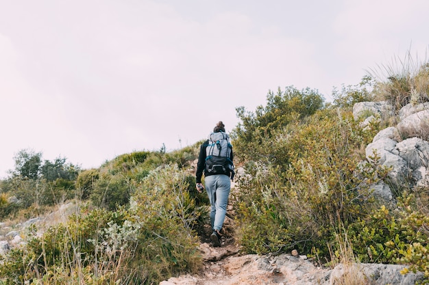 Man trekking in nature