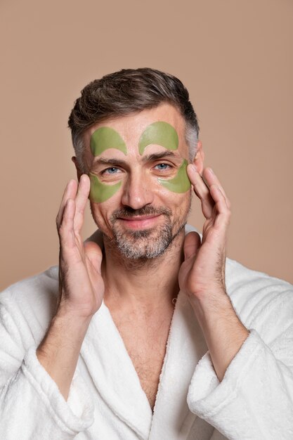 Man using anti aging treatment