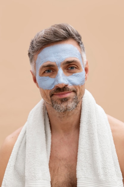 Man using anti aging treatment