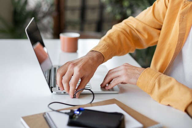 Man using external storage used