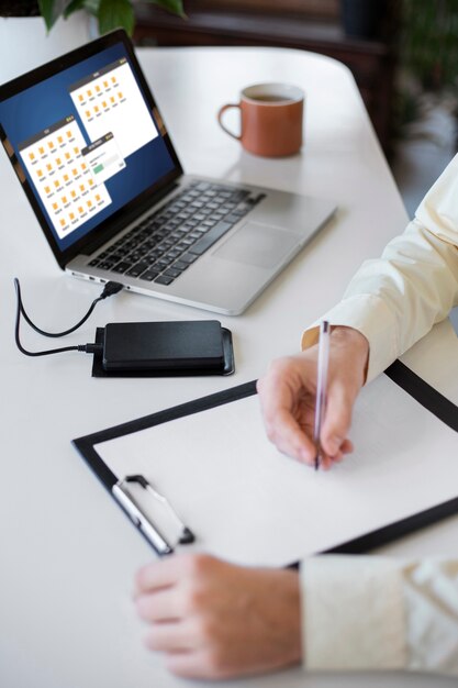 Man using external storage used