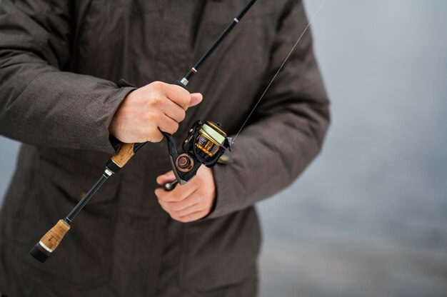 Man using a fishing rod