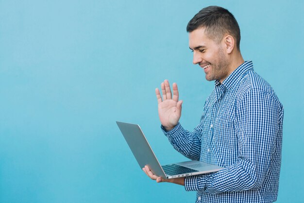 Man using laptop