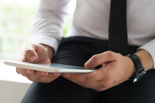 Man using mobile computer