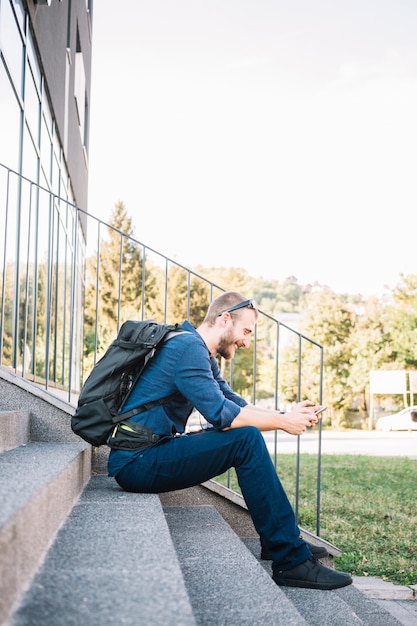 Man using mobile phone