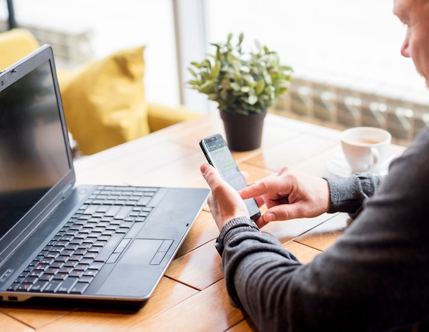 Man using mobile phone