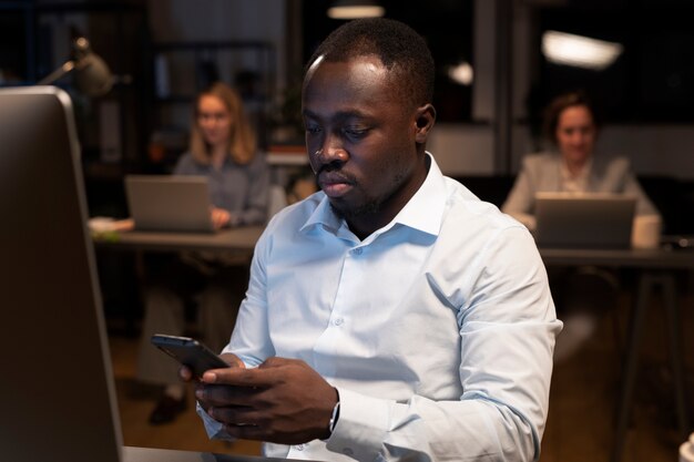 Man using smartphone