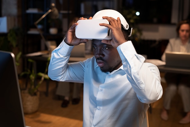 Man using vr glasses