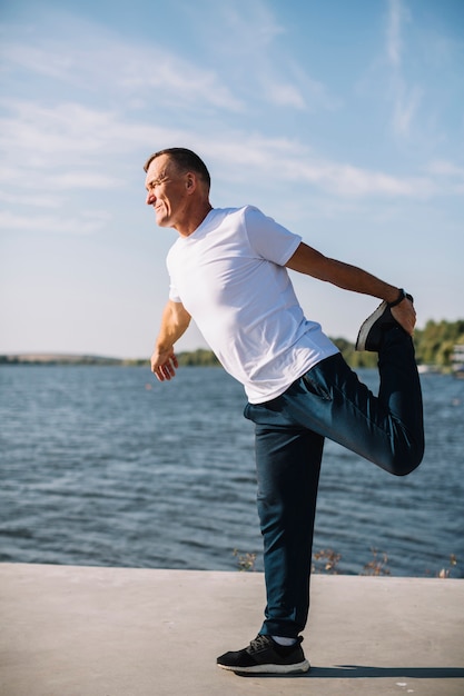 Man warming up for exercises