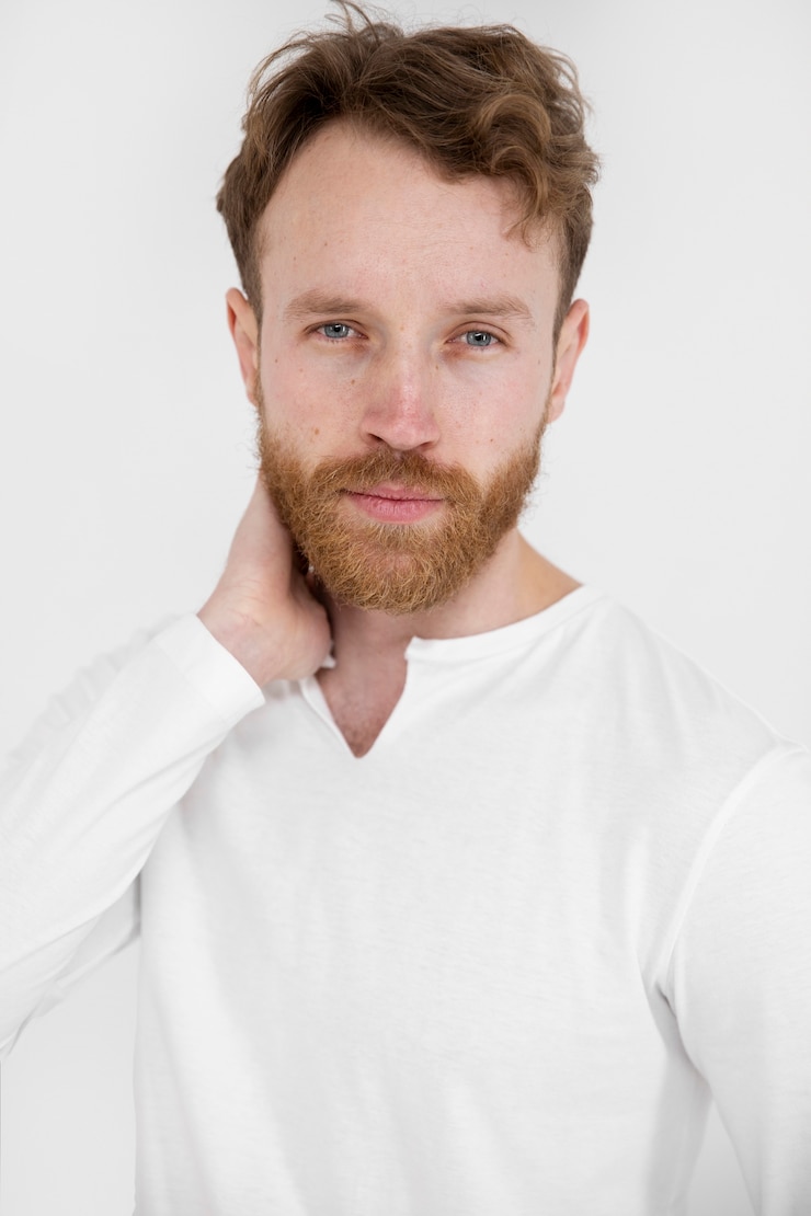 Free Photo man wearing blank shirt medium shot