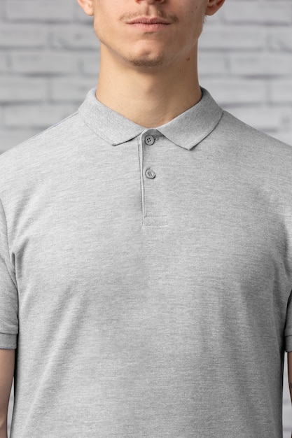 Man wearing blank shirt