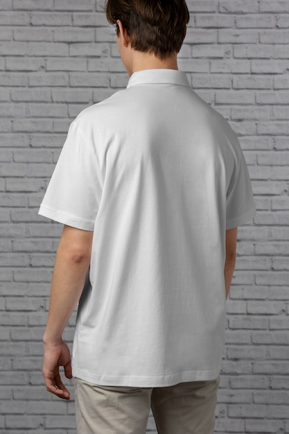 Man wearing blank shirt