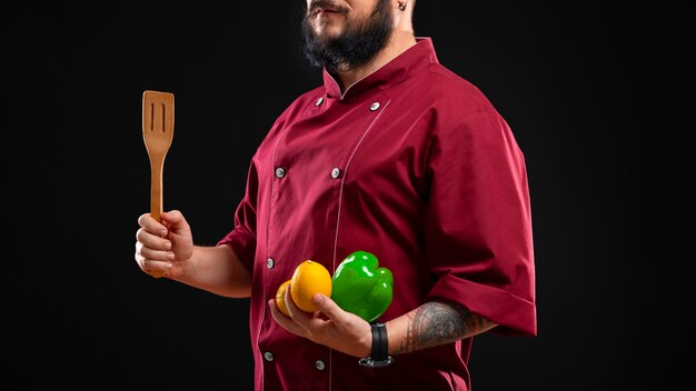 Free photo man wearing chef attire