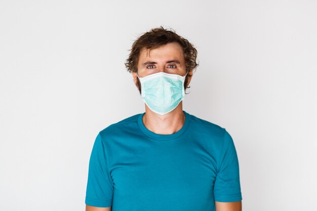 Man wearing protective mask