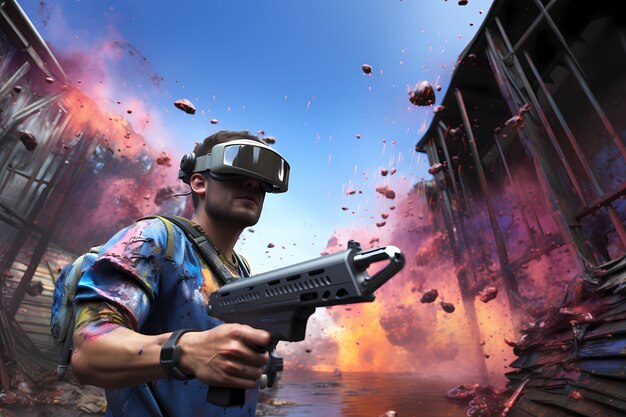 Человек в VR-очках для игр