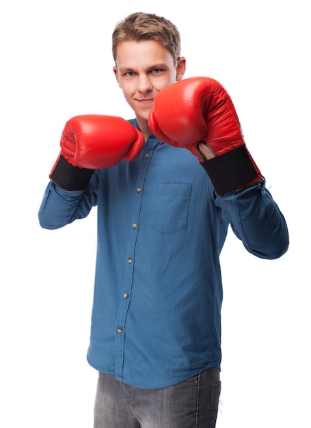 Man with boxing gloves