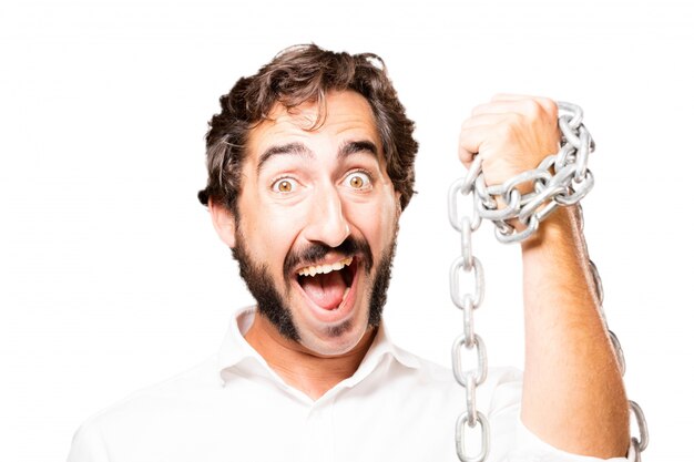 Man with a chain around his fist