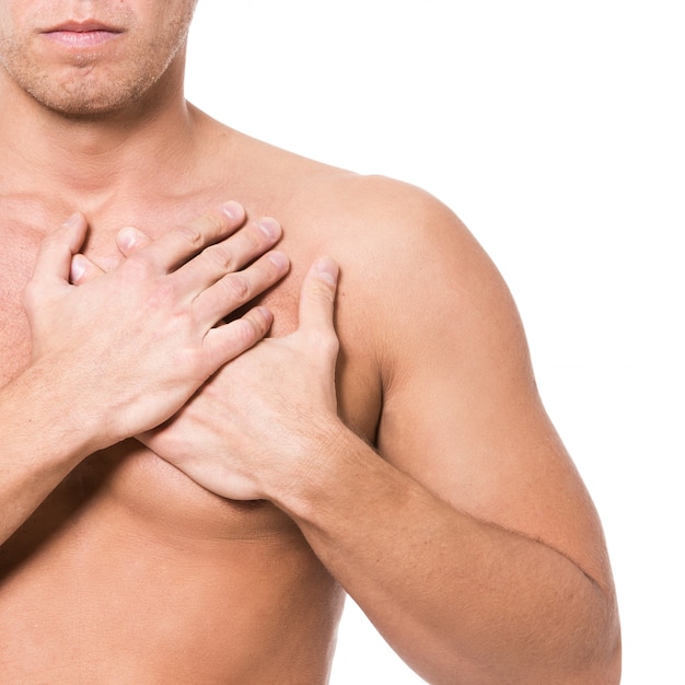 Free photo man with chest pain