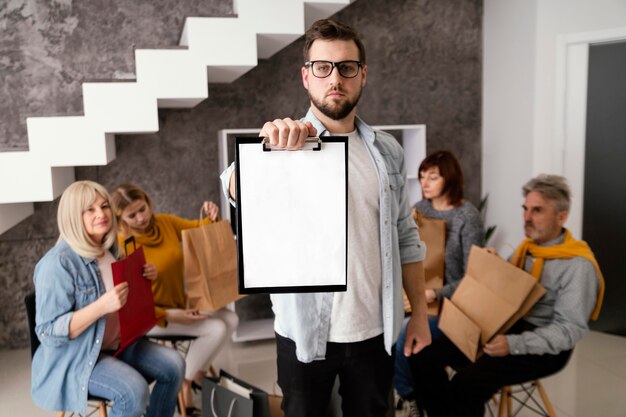 Man with clipboard