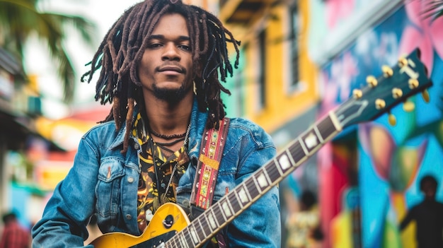 Free photo man with dreads representing the rastafari movement