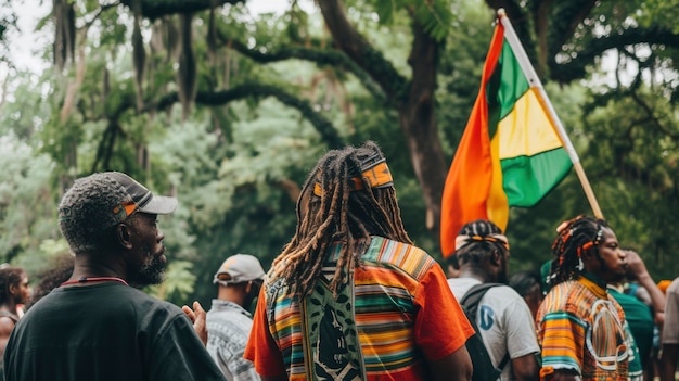 Foto gratuita uomo con le paure che rappresentano il movimento rastafari
