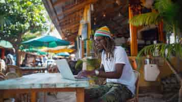 Free photo man with dreads representing the rastafari movement