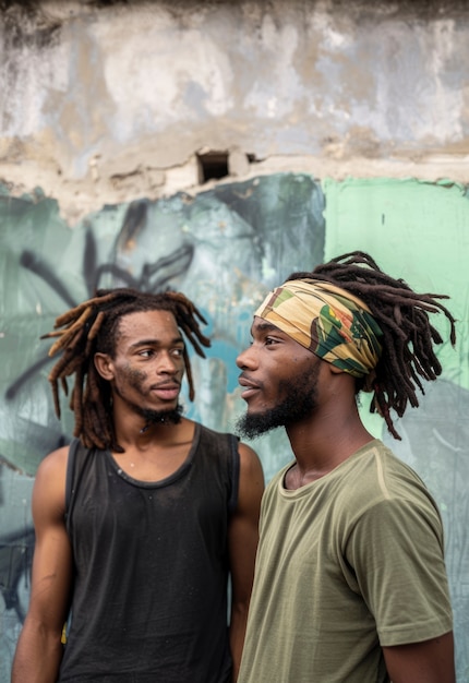 Free photo man with dreads representing the rastafari movement