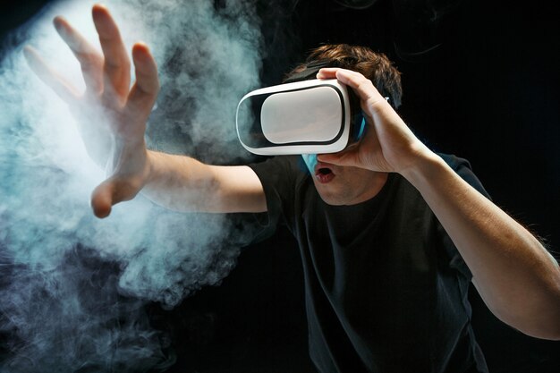 Man with glasses of virtual reality