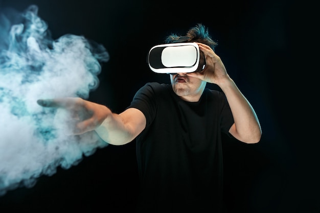 Man with glasses of virtual reality