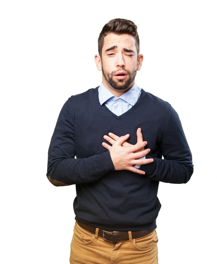 Free Photo man with heart pain