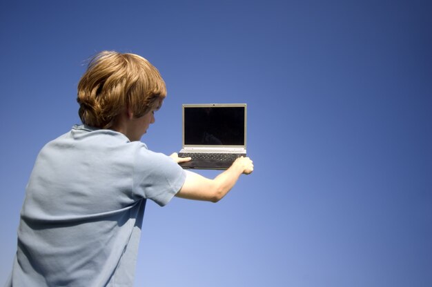 Man with a laptop in his hands