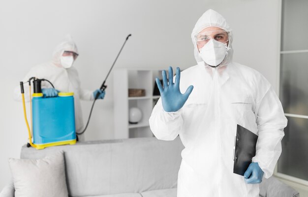 Man with protective suit medium shot