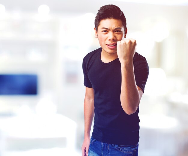 Man with a raised fist