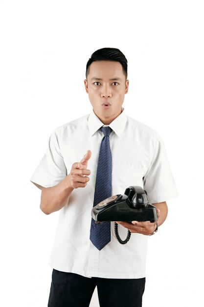 Man With Retro Telephone