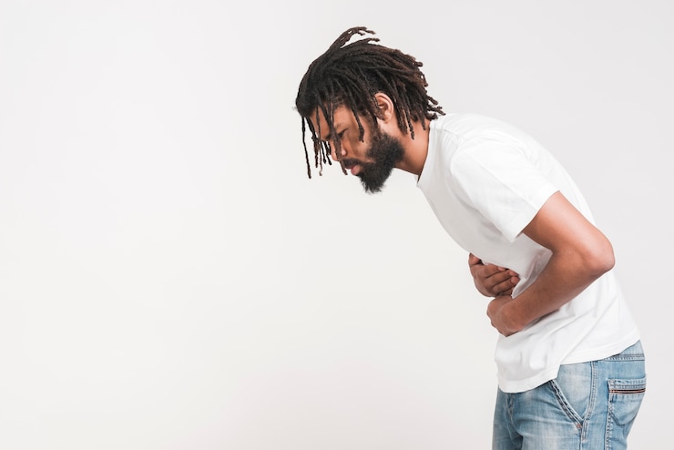 Free Photo man with a stomach pain