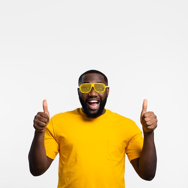 Man with sunglasses showing ok sign