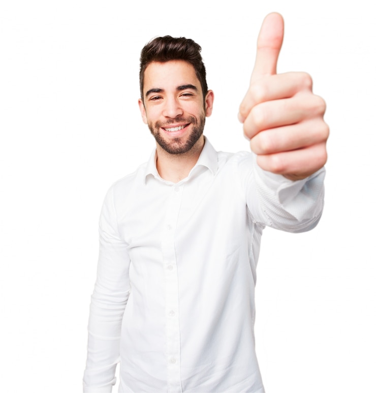 Free Photo man with thumb up