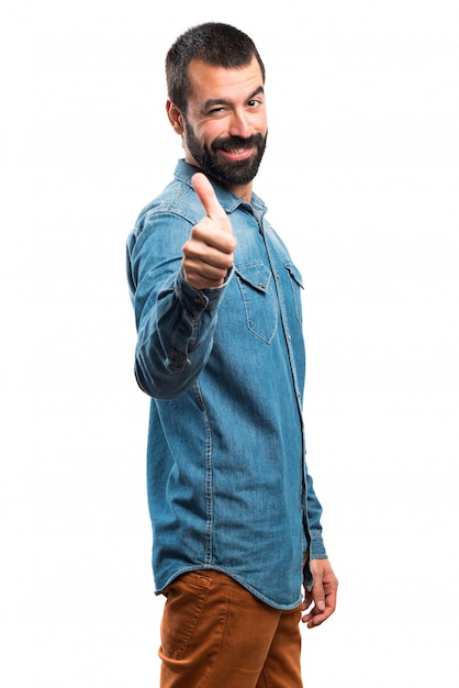 Man with thumb up