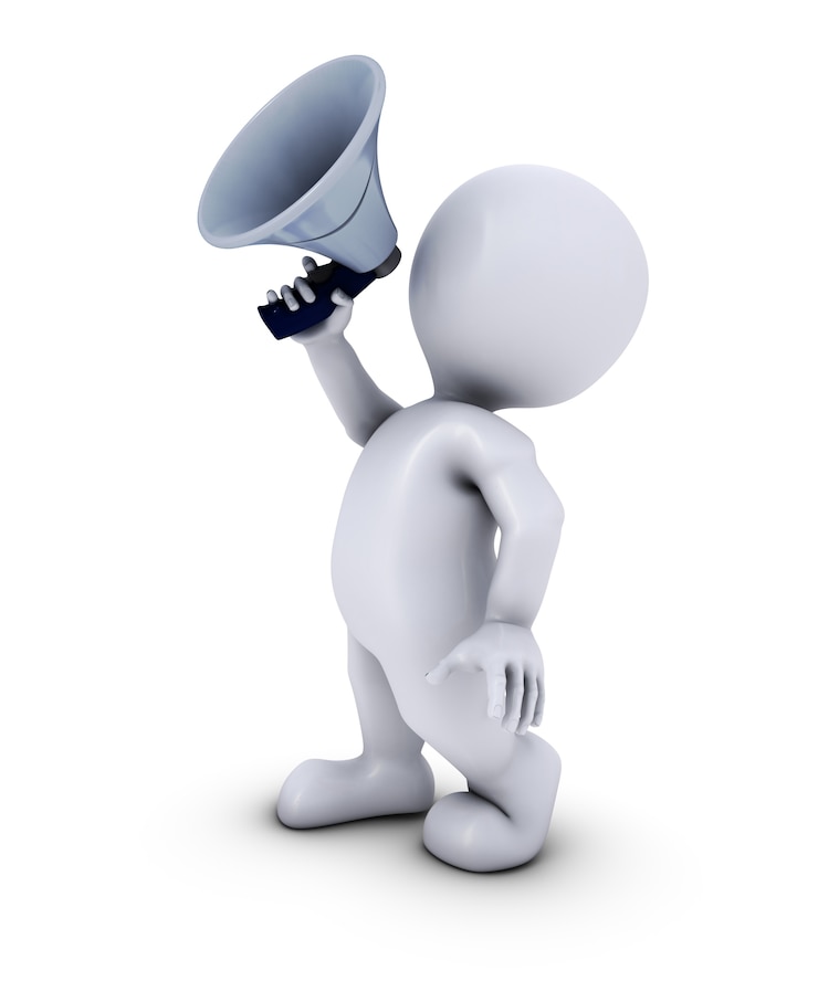 Free Photo man with a white megaphone
