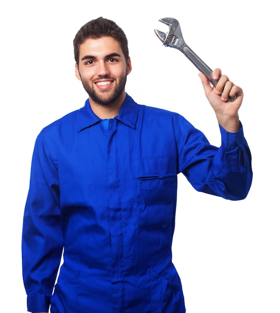 Man with a wrench in his hand