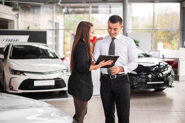 Man and woman closing a deal